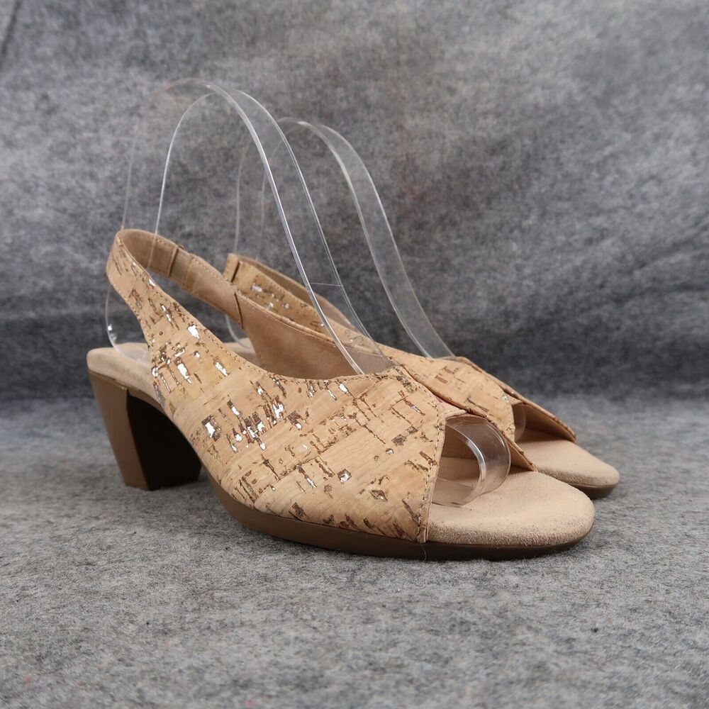 Munro Shoes Womens 5.5 Sandals Slingback Heel Open Toe Comfort Fashion Rochelle